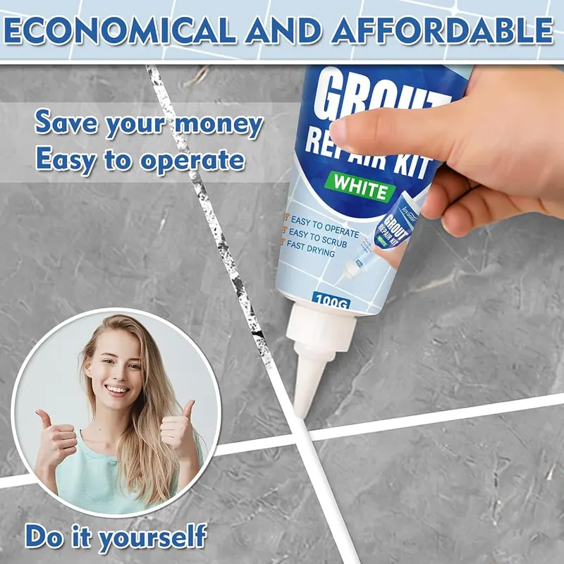 JOYAONE White Tile Grout Repair Kit – Gentle and Easy to Use