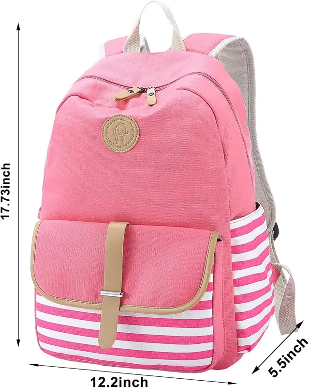Joyfulife School Backpack Pink 3pcs – Three piece backpack set