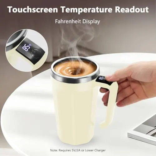 JPart Self Stirring Coffee Mug – Easy-to-Read Volume Markings