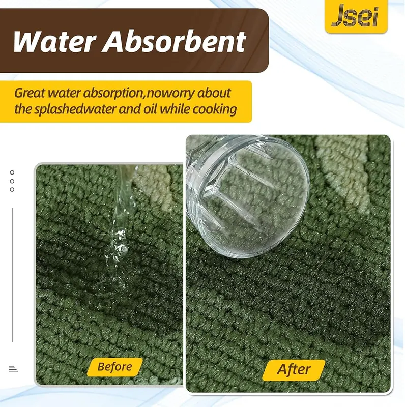JSEI 3D Leaf Scalloped Kitchen Rugs – Machine washable in cold water