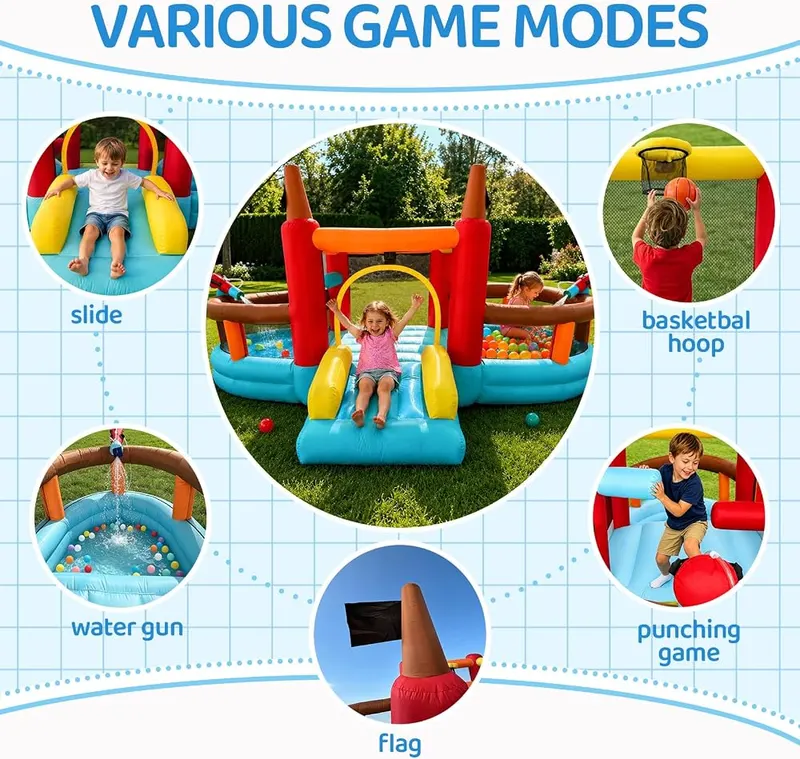 JumpYeah Inflatable Bounce House Bouncy Castle Ship – Durable Oxford cloth construction