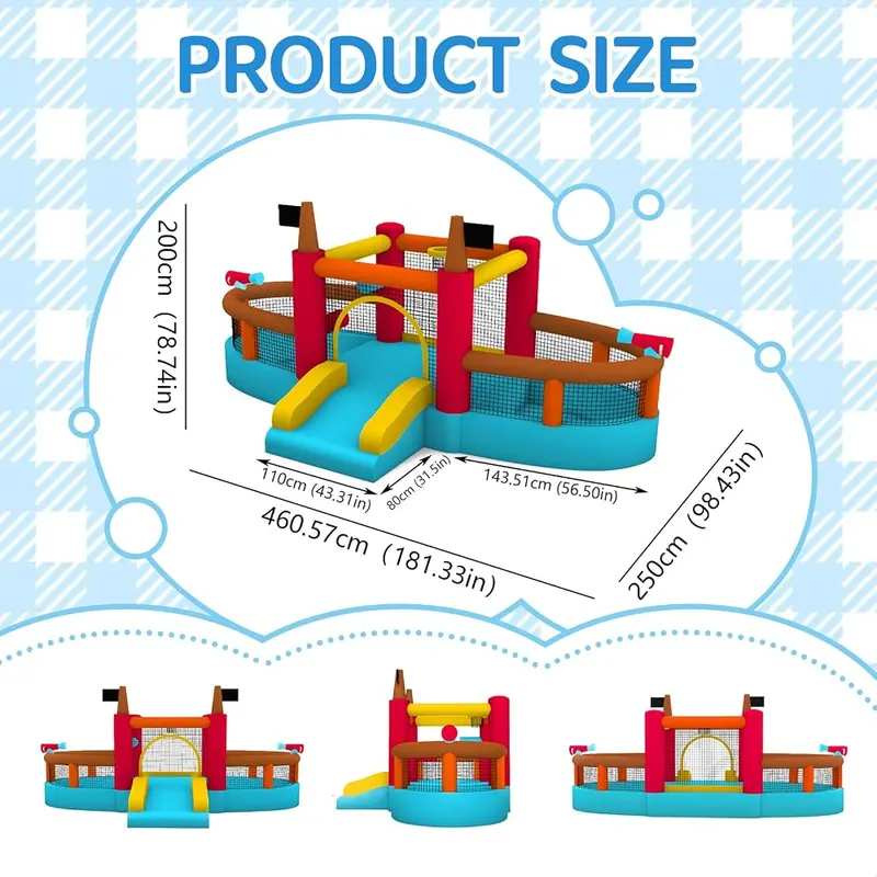 JumpYeah Inflatable Bounce House Bouncy Castle Ship – Measures nearly ten feet square