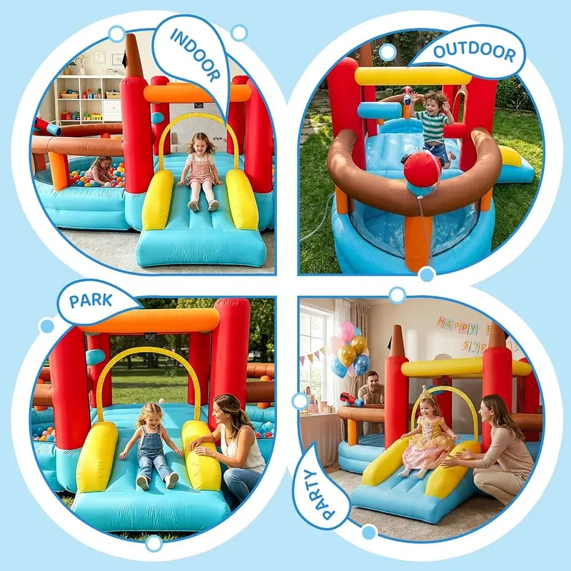 JumpYeah Inflatable Bounce House Bouncy Castle Ship – Complete set with air blower