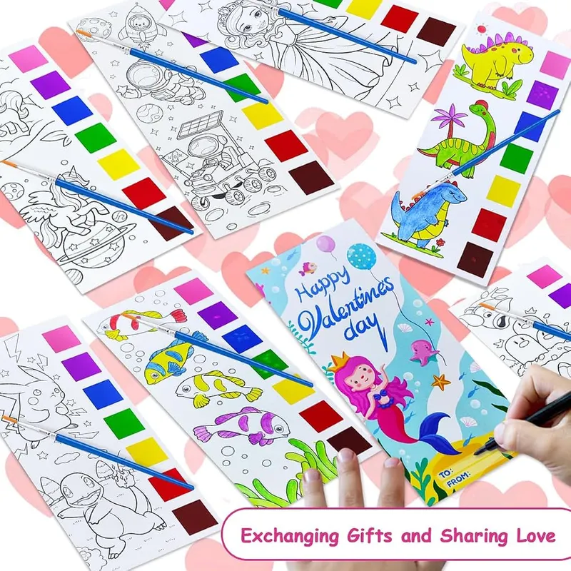 JUNQIU 24 Pack Valentines Day Cards – Non-candy classroom exchange gift