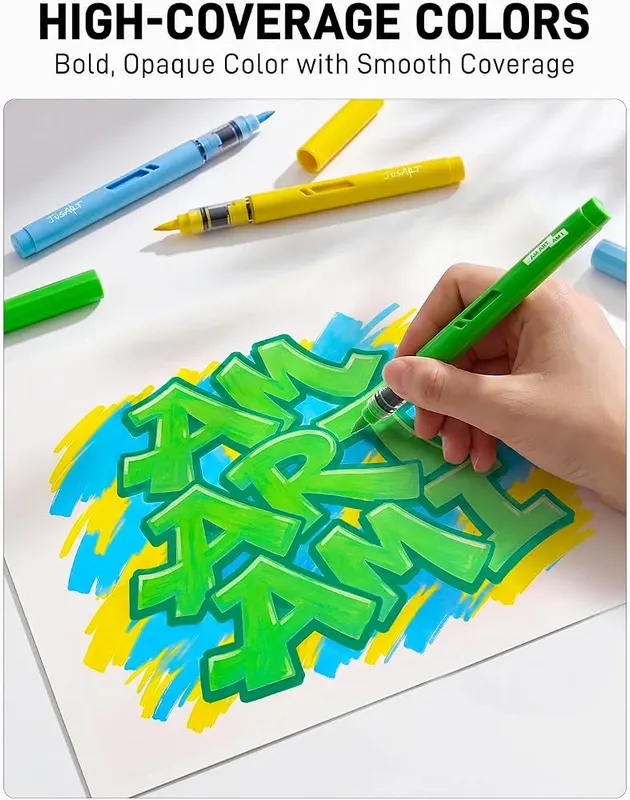 JusArt Acrylic Paint Markers – Two set options on the listing