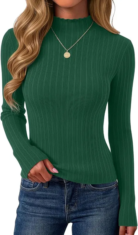 JUSTFASHIONNOW Turtle Neck Sweater – Slim fit ribbed knit silhouette