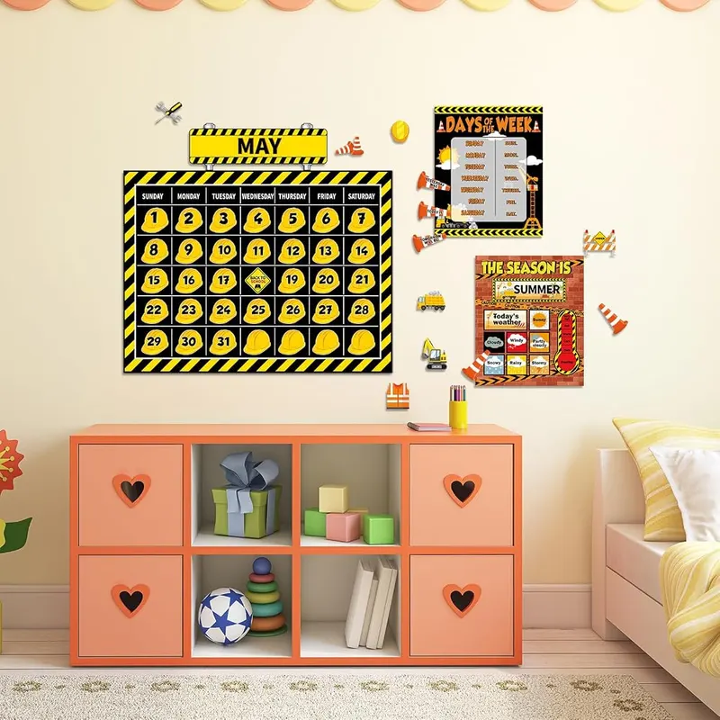 Justforjoyful Construction Calendar Bulletin Board Set – product photo 8 of 8
