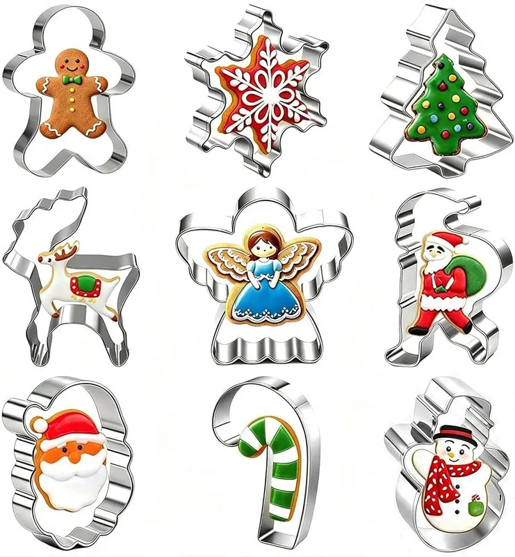 JZILU Christmas Cookie Cutters Set in Silver