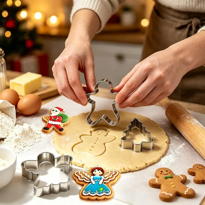 JZILU Christmas Cookie Cutters Set – Nine holiday cookie shapes