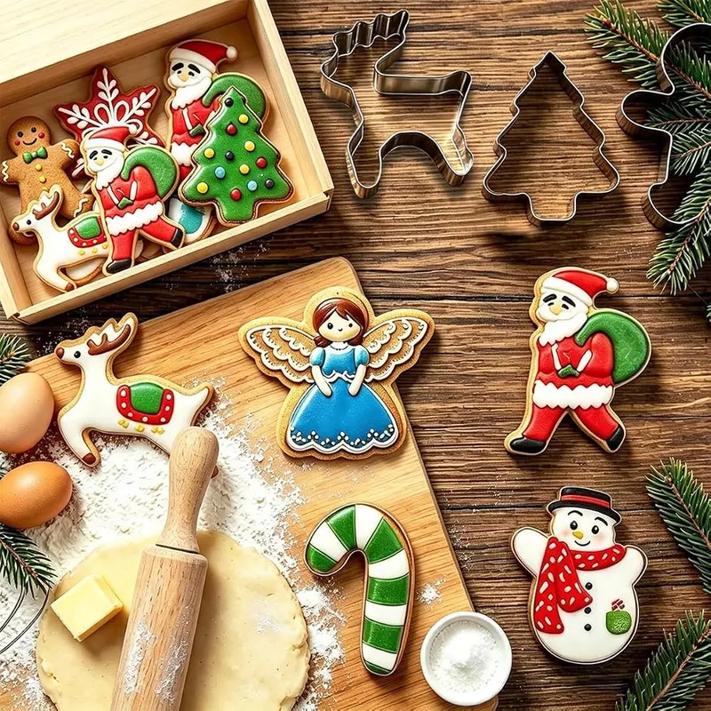 JZILU Christmas Cookie Cutters Set – Works on dough, fondant and clay