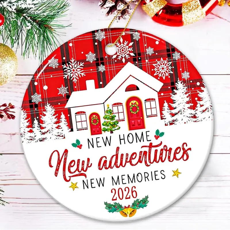 JZILU New Home Ornament 2026 – Housewarming message lettering