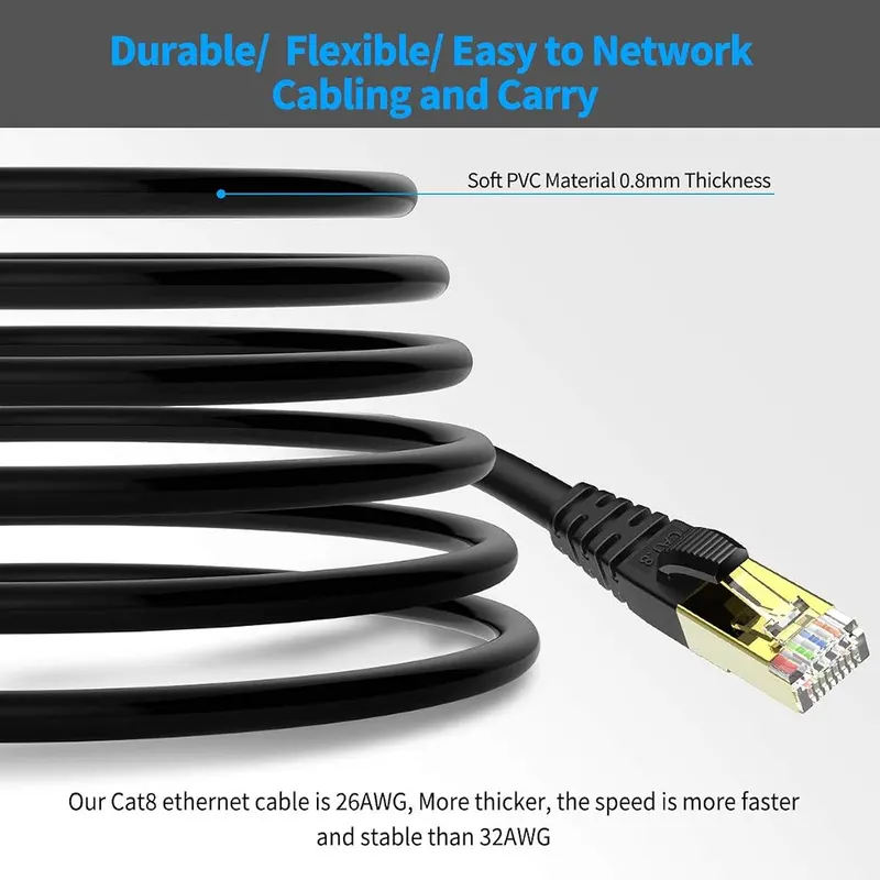 KASIMO CAT 8 Ethernet Cable Shielded SFTP RJ45 – Range of Application