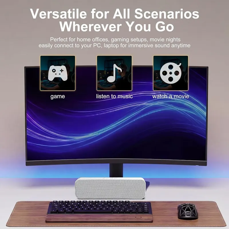 KASOHQEE Computer Speakers 5.3/3.5mm – Works with laptops and tablets