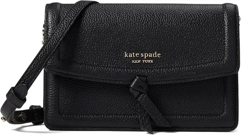 kate spade new york KNOTT PEBBLED LEATHER flap