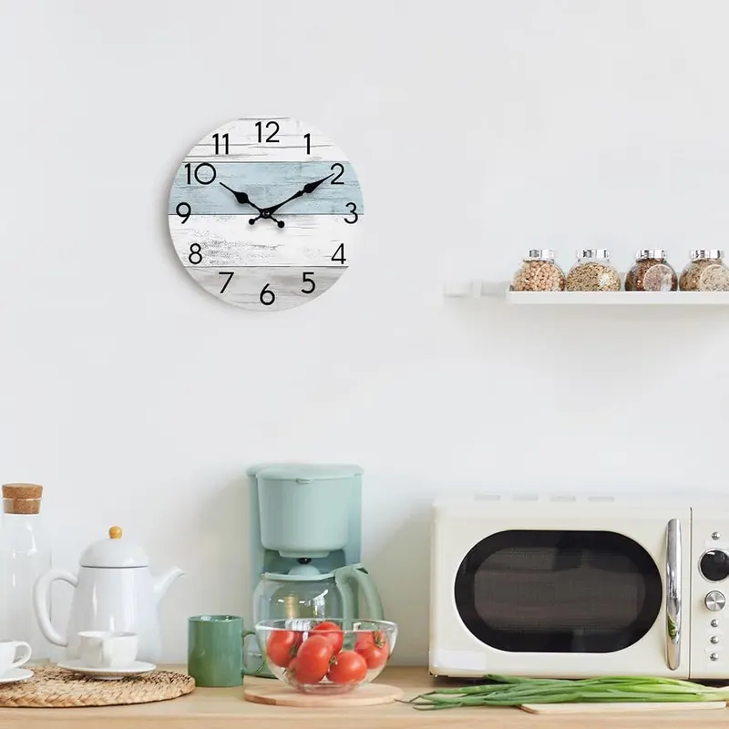 KECYET 10 Inch Wall Clock – 4、[Decoration Wall clock] -- This rustic style decor