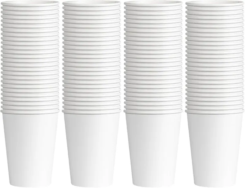 KELINFONG 100 Pack Paper Coffee Cups in White