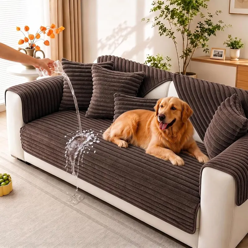 KELUINA Waterproof Couch Covers 35.43″x in Coffee