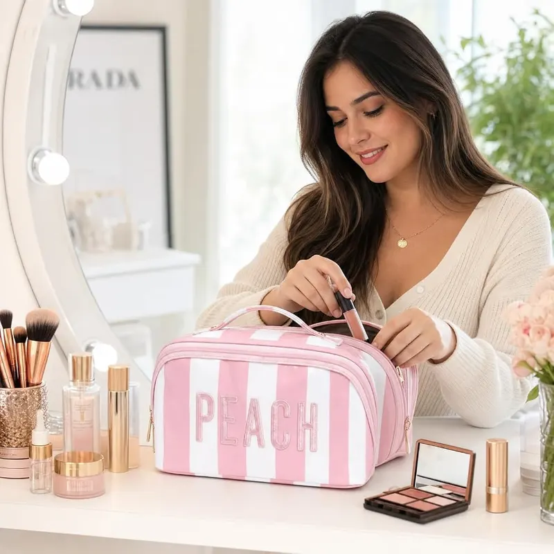 KEQHAULI Personalized Embroidered Makeup Bag – Custom embroidered name options