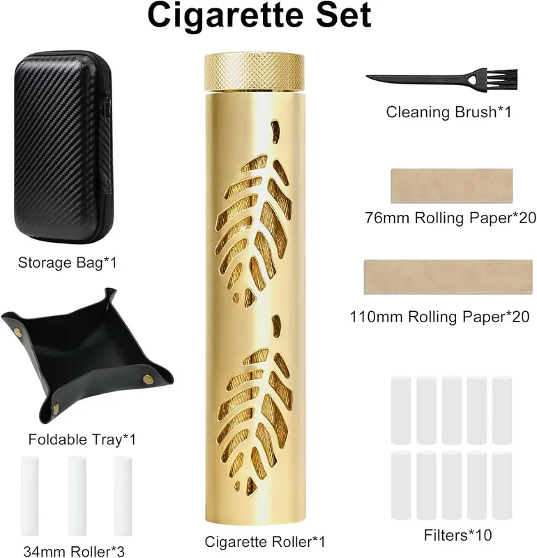 KETAN Cigarette Rolling Machine Kit – Intricate artisan engravings and polished finish