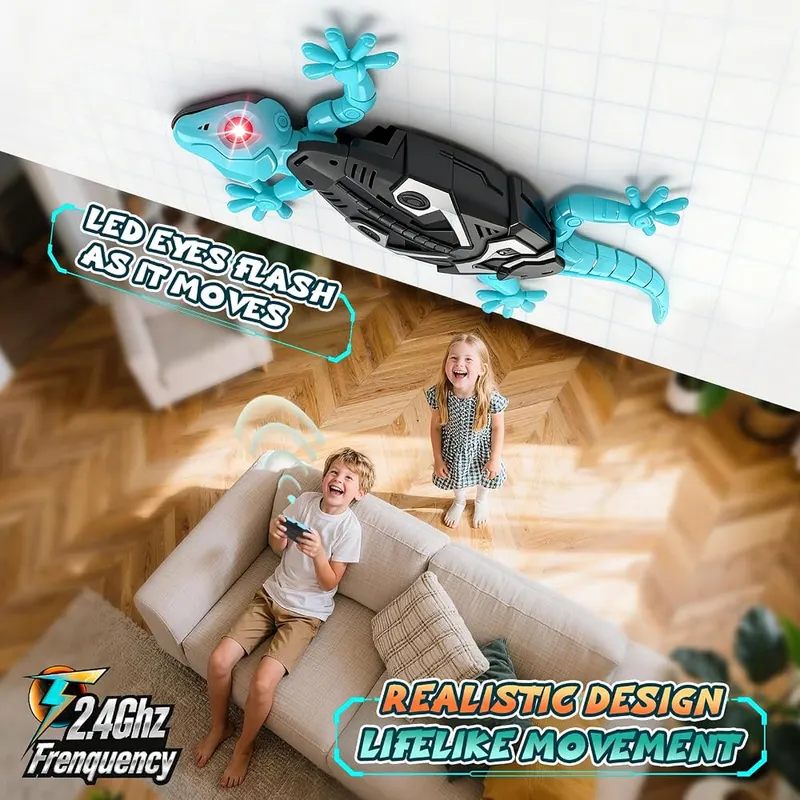 KETIEE RC Wall Crawler Gecko – Powerful Suction & Low-Noise