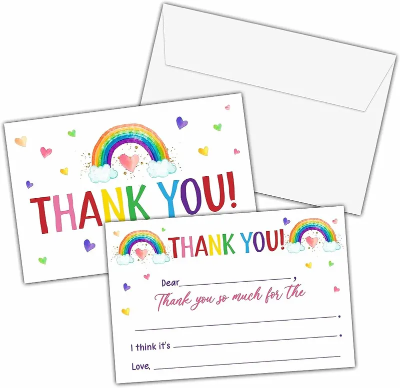 KFNER Boho Rainbow Thank You Cards