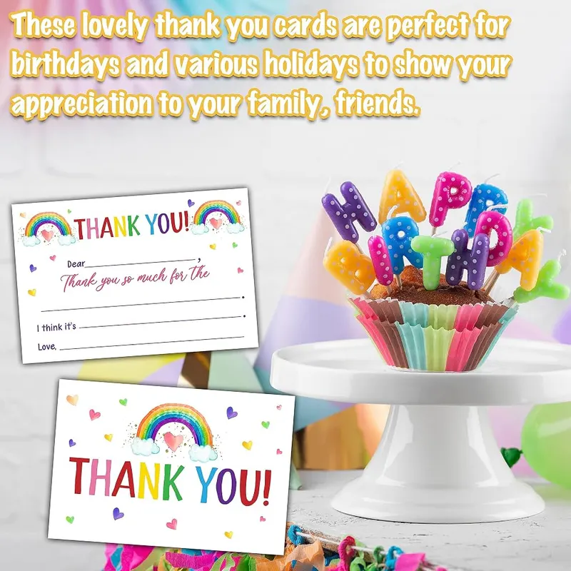 KFNER Boho Rainbow Thank You Cards – product photo 4 of 4