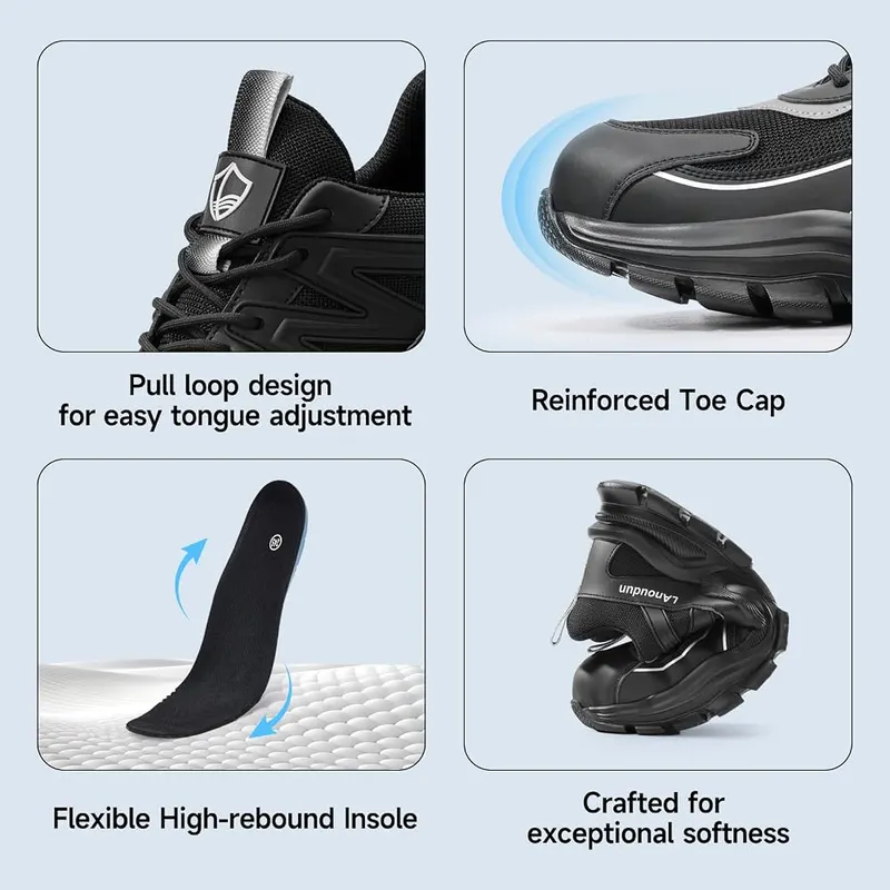 KGJIANDA Steel Toe Shoes – Lightweight Synthetic Outsole