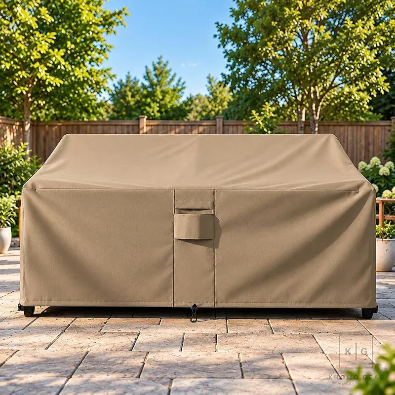 KHOMO GEAR Outdoor Couch Cover Waterproof 3-Seater – Heavy-Duty, Water-Resistant Fabric