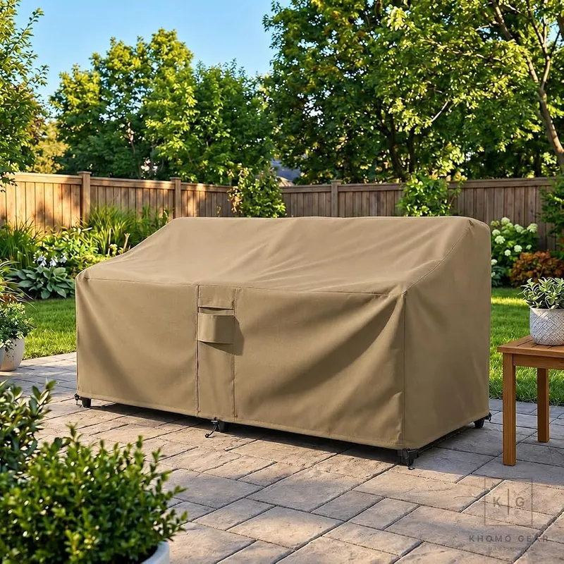 KHOMO GEAR Outdoor Couch Cover Waterproof 3-Seater – SIZE 88"W x 33"D x 32.5"H