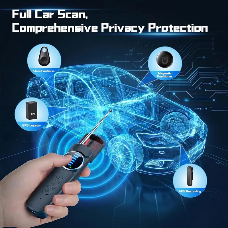 Kiangvest 7-in-1 Hidden Camera Detectors – Real-Time Vibration & Sound and Light Dual Alarm System