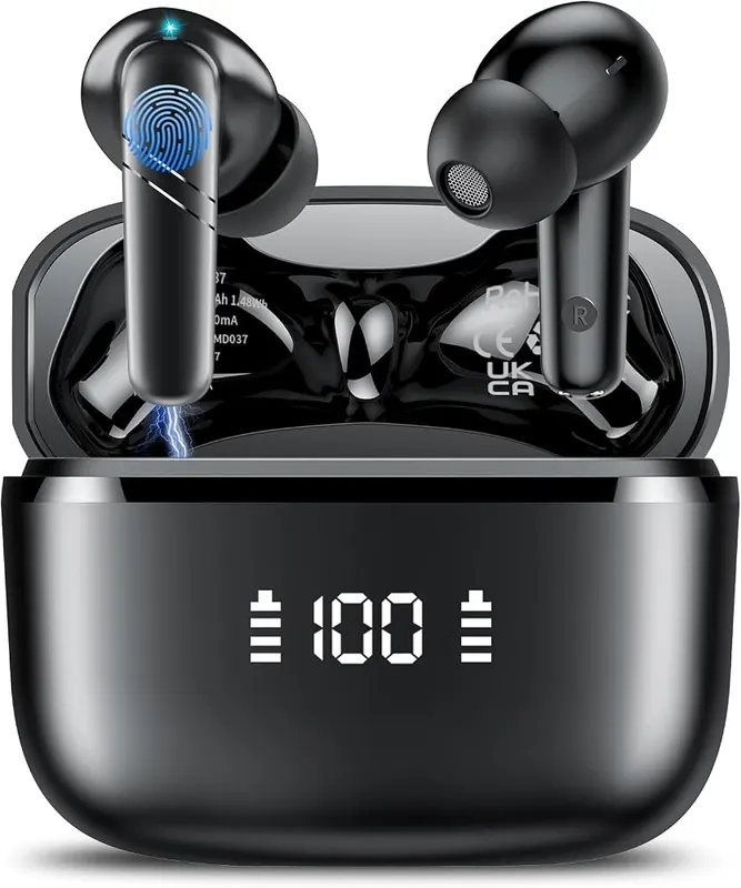 Kicoeon Wireless Earbuds in Jet Black
