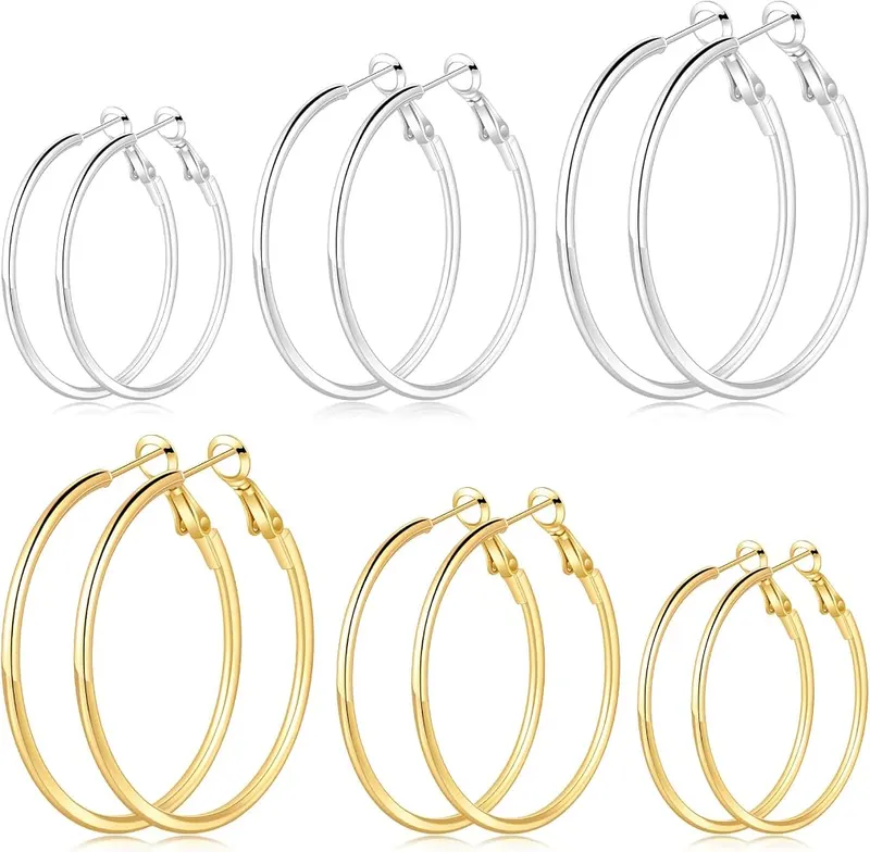 Kiiowana Gold and Silver Hoop Earrings