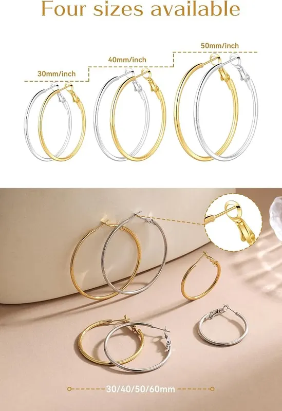 Kiiowana Gold and Silver Hoop Earrings – product photo 2 of 6