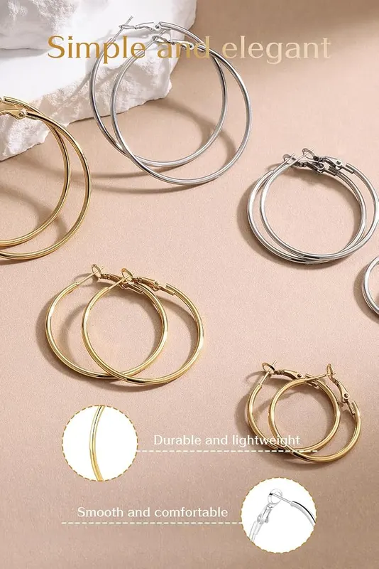 Kiiowana Gold and Silver Hoop Earrings – product photo 3 of 6