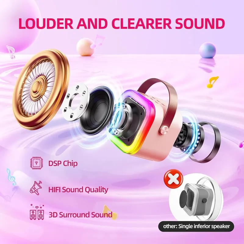 Kinglucky Mini Karaoke Machine – Mini karaoke machine with two mics
