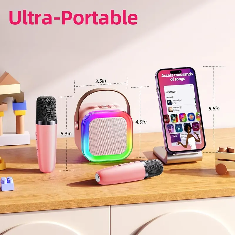 Kinglucky Mini Karaoke Machine – Compact, portable body