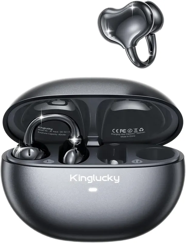 Kinglucky Upgraded Clip-On Earbuds Comfortable fit in Pink
