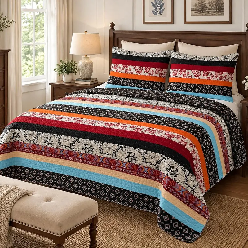 kingrest Boho Quilt Sets in Boho Vintage