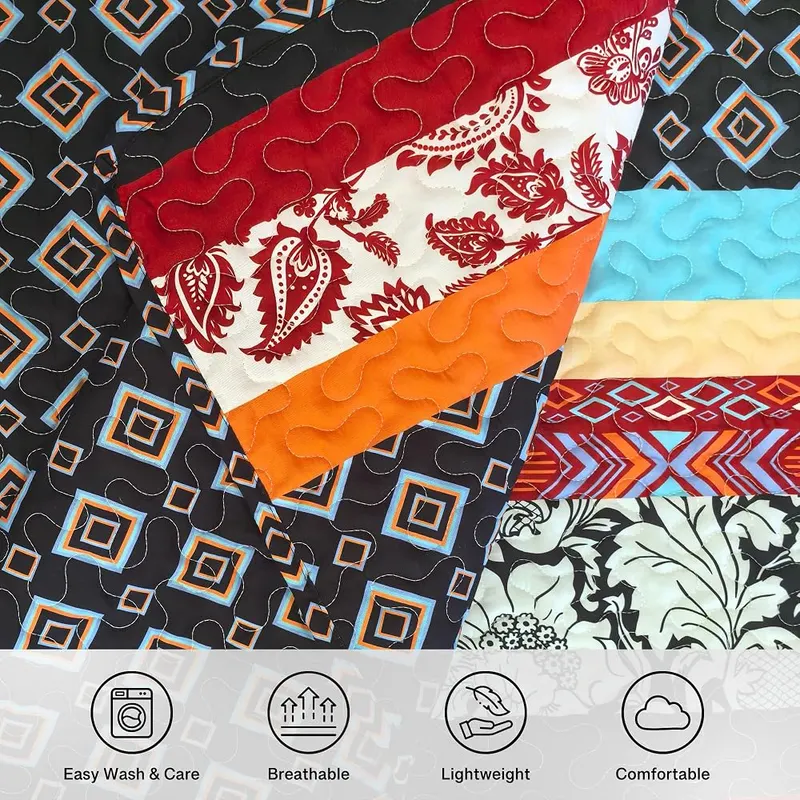 kingrest Boho Quilt Sets – Reversible boho floral design