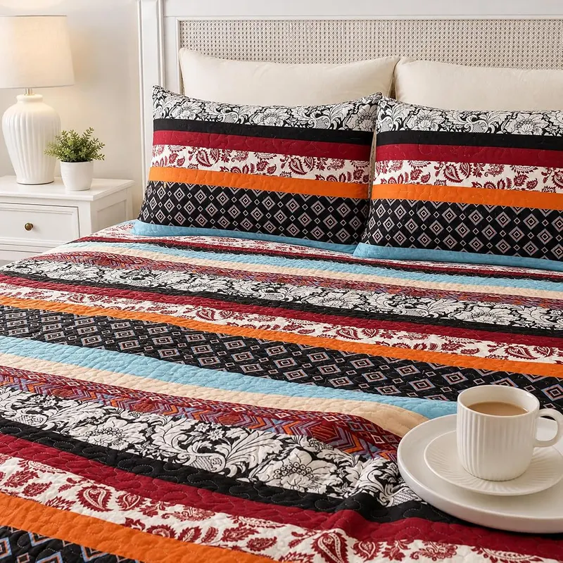 kingrest Boho Quilt Sets – Lightweight breathable all season comfort