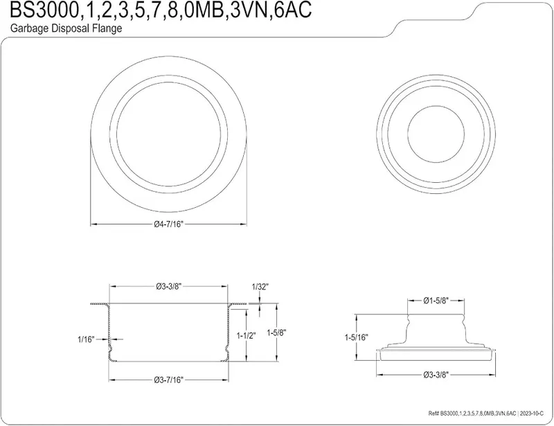 Kingston Brass BS3002 Made to Match Garbage Disposal – Polyester Blend
