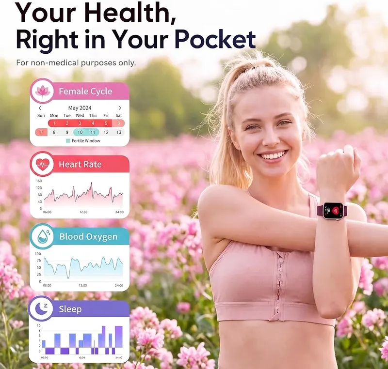 KIPTUMTEK Smart Watch for Women IP67 – Bluetooth Call & Smart Notification Center