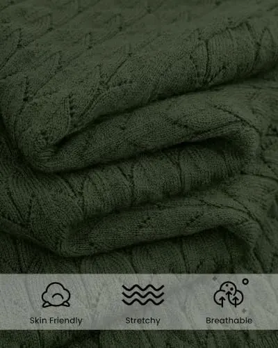 KIRUNDO Crochet Sweaters Army Green Small – Occasion