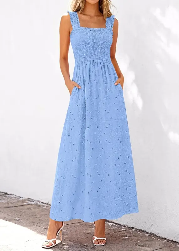 KIRUNDO Summer Lace Dress – Pockets in a boho style