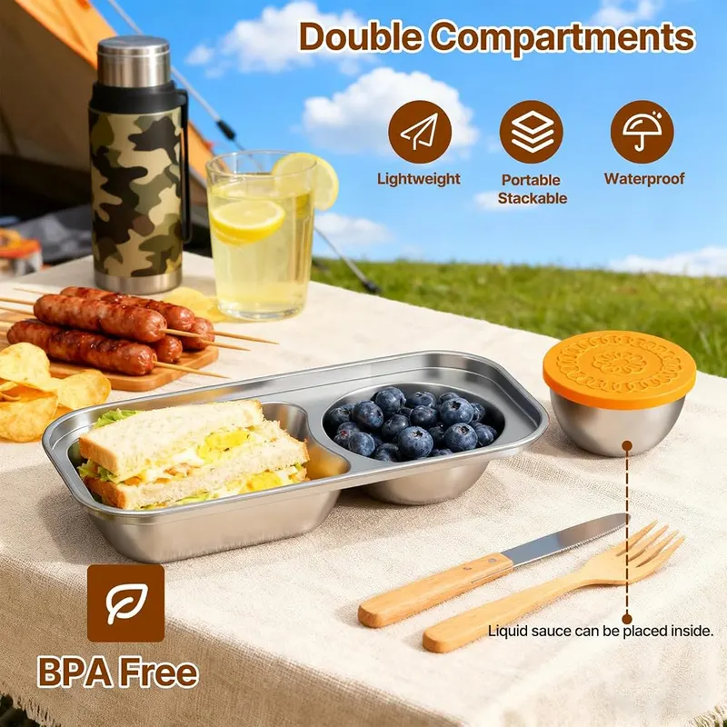 Kitlead 2 Compartment Grab and Go Snack – Handy two compartment internal split