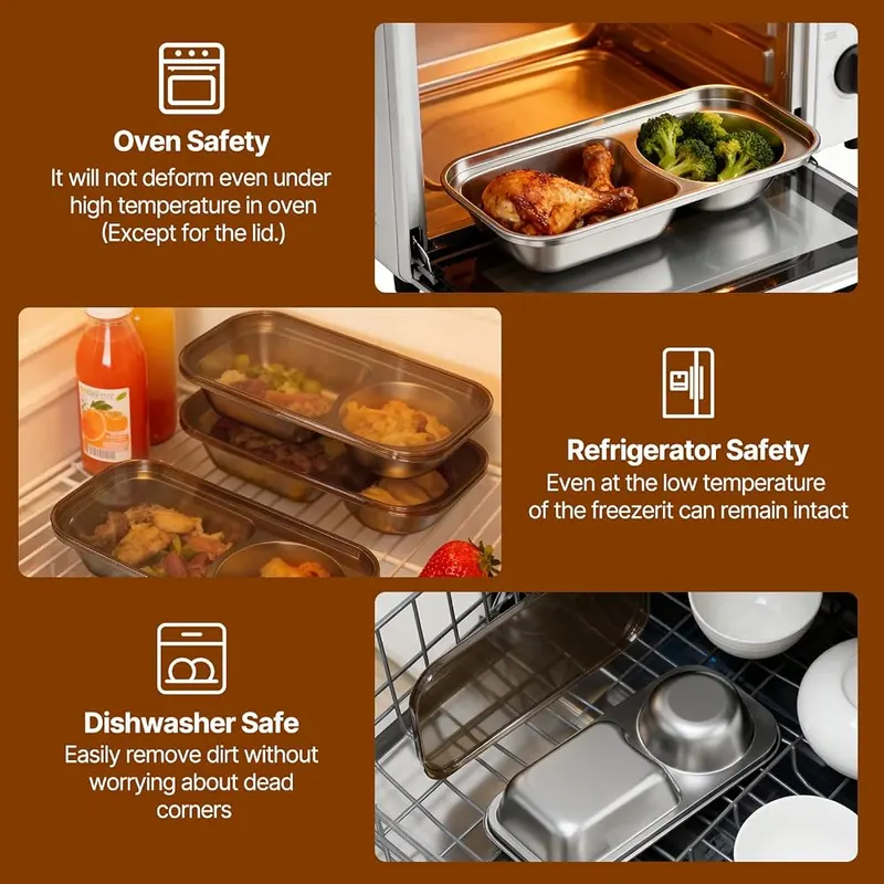 Kitlead 2 Compartment Grab and Go Snack – Great for daily meal prep routines