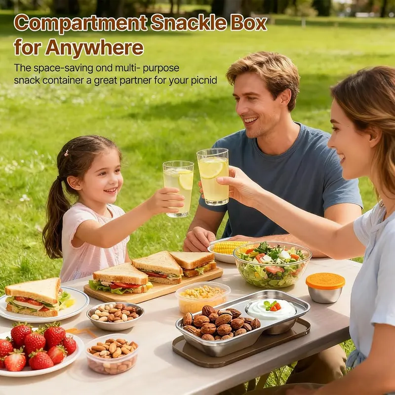 Kitlead 2 Compartment Grab and Go Snack – Secure lids for mess free transport
