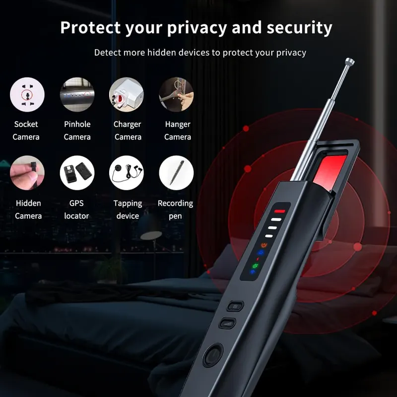 KKWXTOP 2026 Hidden Camera Detectors GPS Detector – Rf Signal Detection with 3 Adjustable Sensitivity Levels