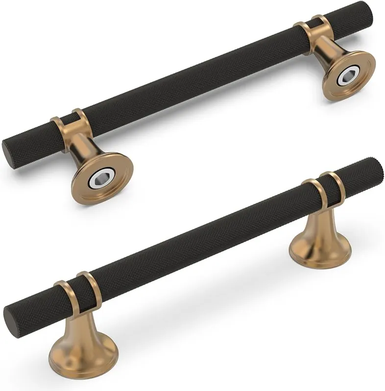 KOMOTIA 10 Pack 5 Inch Black in Black and Champagne Knurled