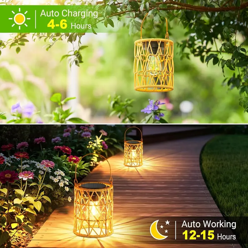 KOOPER Solar Lantern Outdoor Lights – Handle for hanging or carrying
